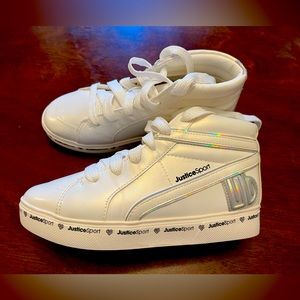 Justice brand girls high top sneakers. NWOT.